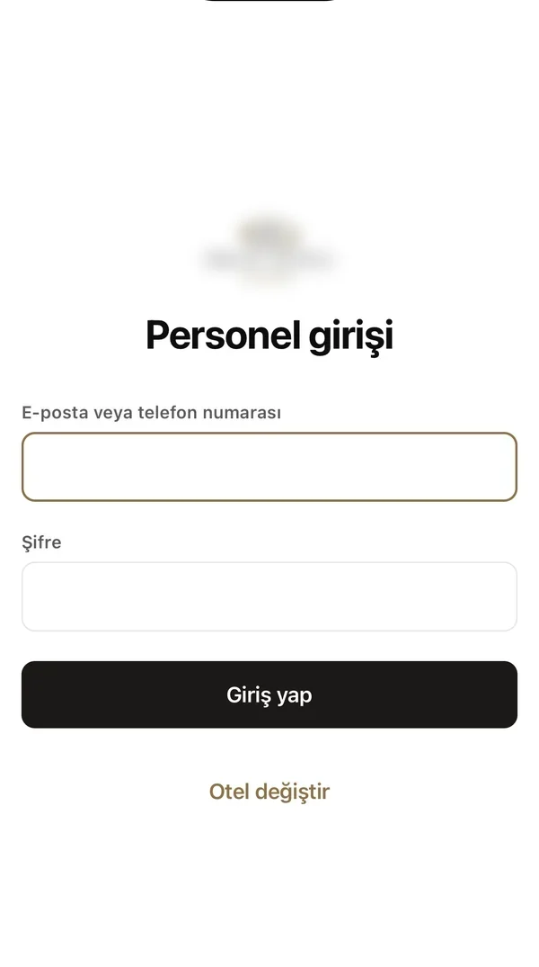 Staff sign in with your hotel’s code, and the app takes on your logo and colours.